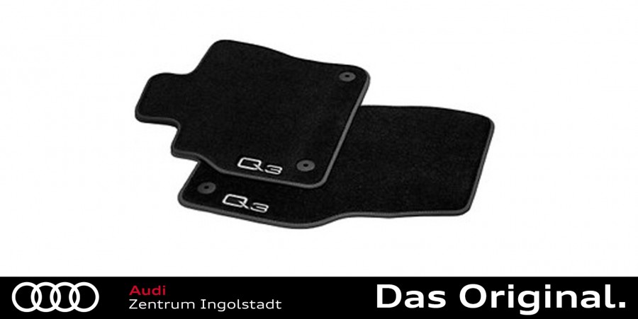 Original Audi Q3 (F3) Textilfußmatten Satz Vorne, schwarz/stahlgrau  83B061275 MNO